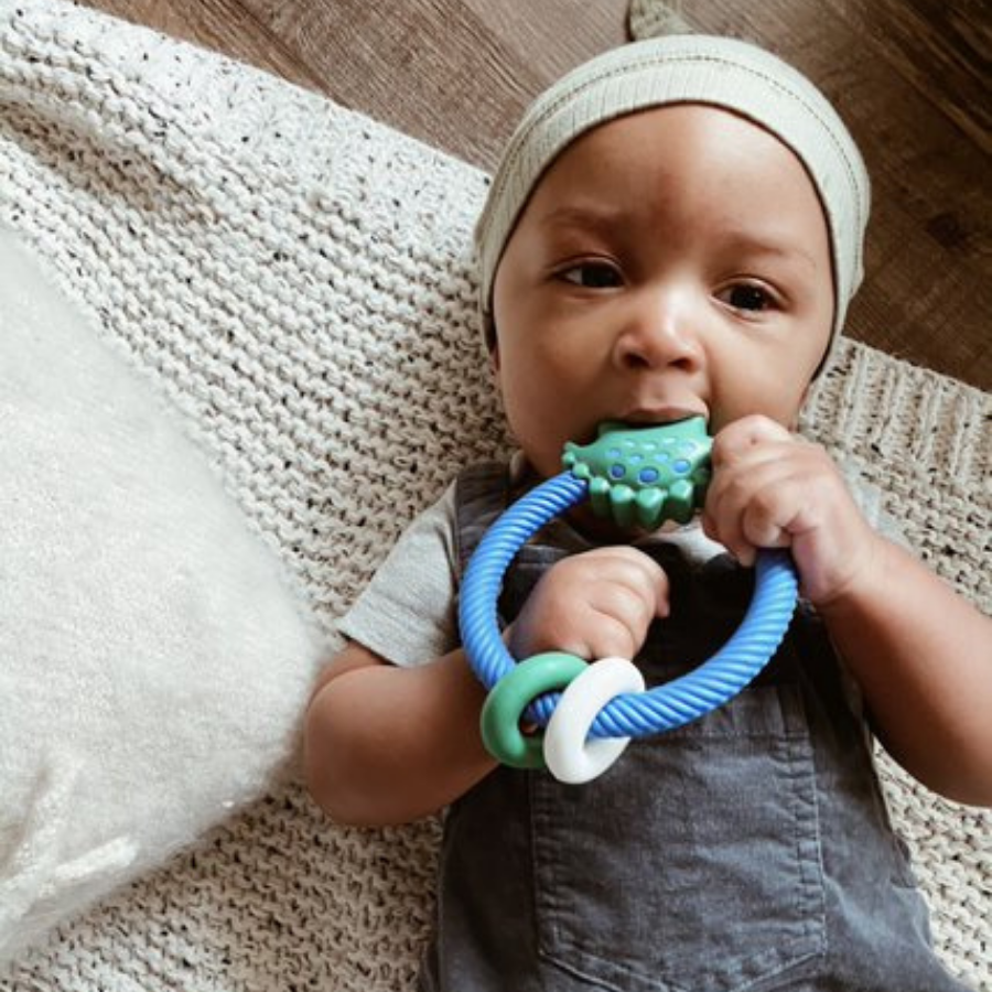 Itzy Ritzy Rattle™ Silicone Teether Rattles: Rainbow
