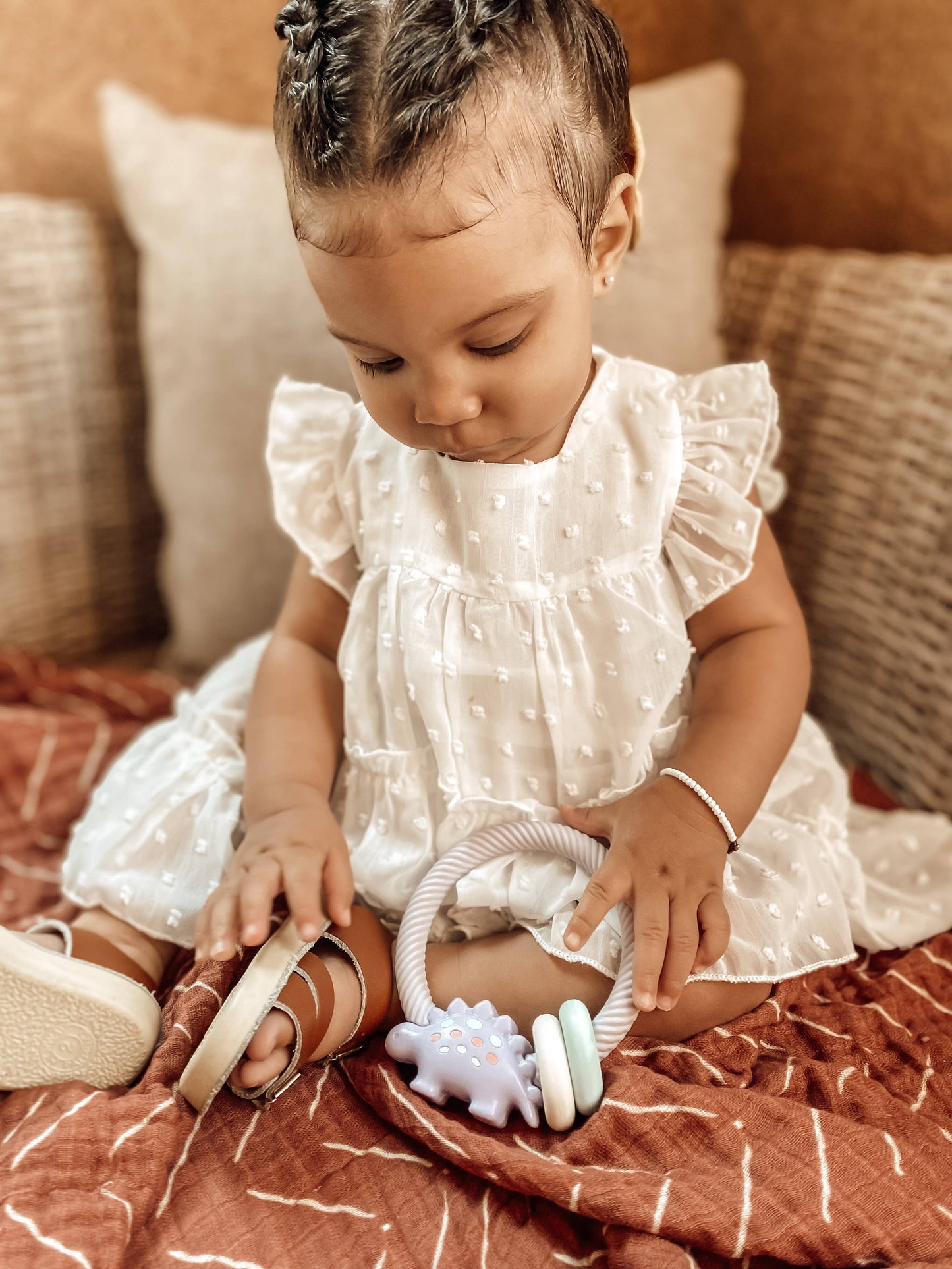 Itzy Ritzy Rattle™ Silicone Teether Rattles: Rainbow
