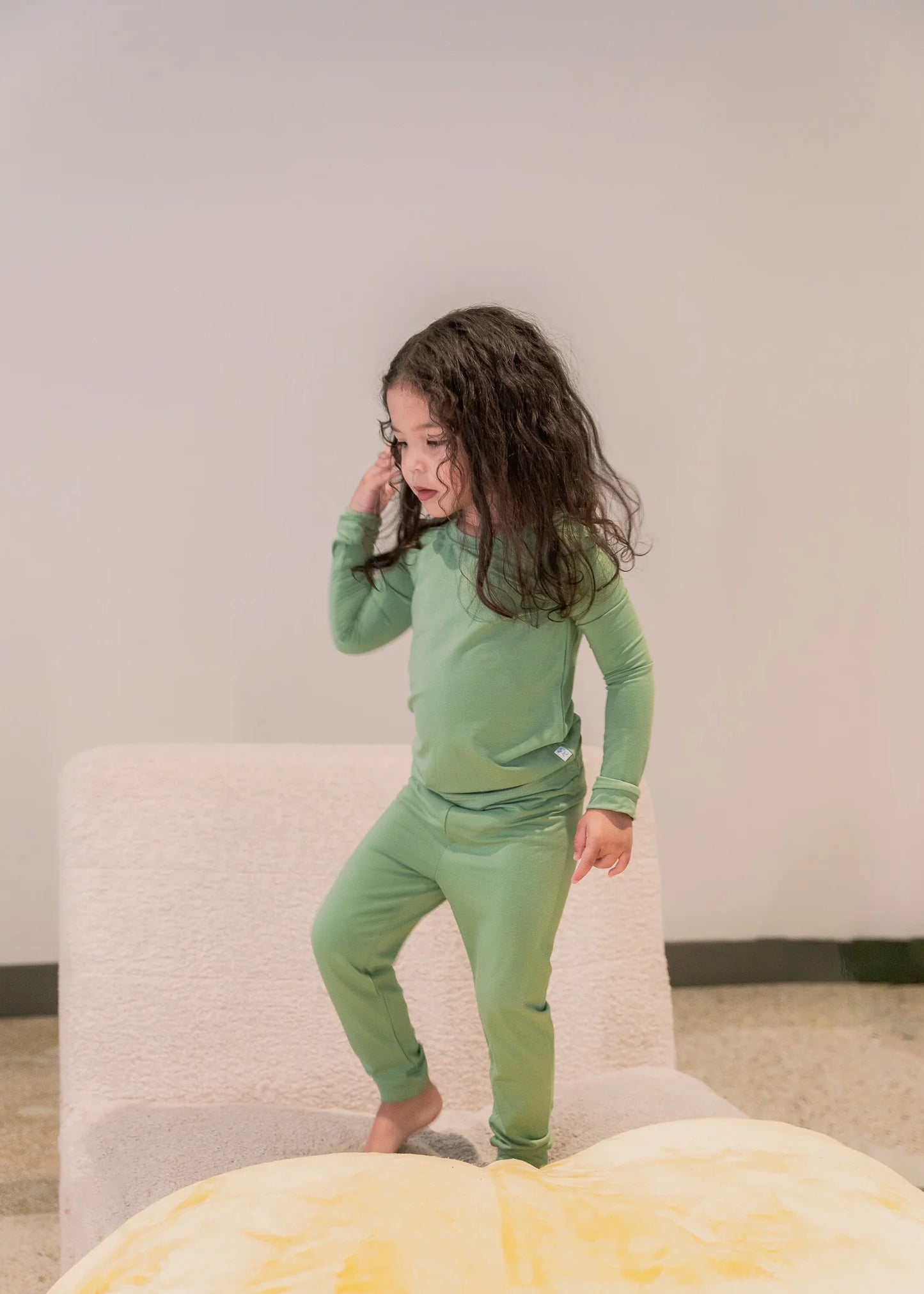 Long Sleeve Pajama Set in Pistachio