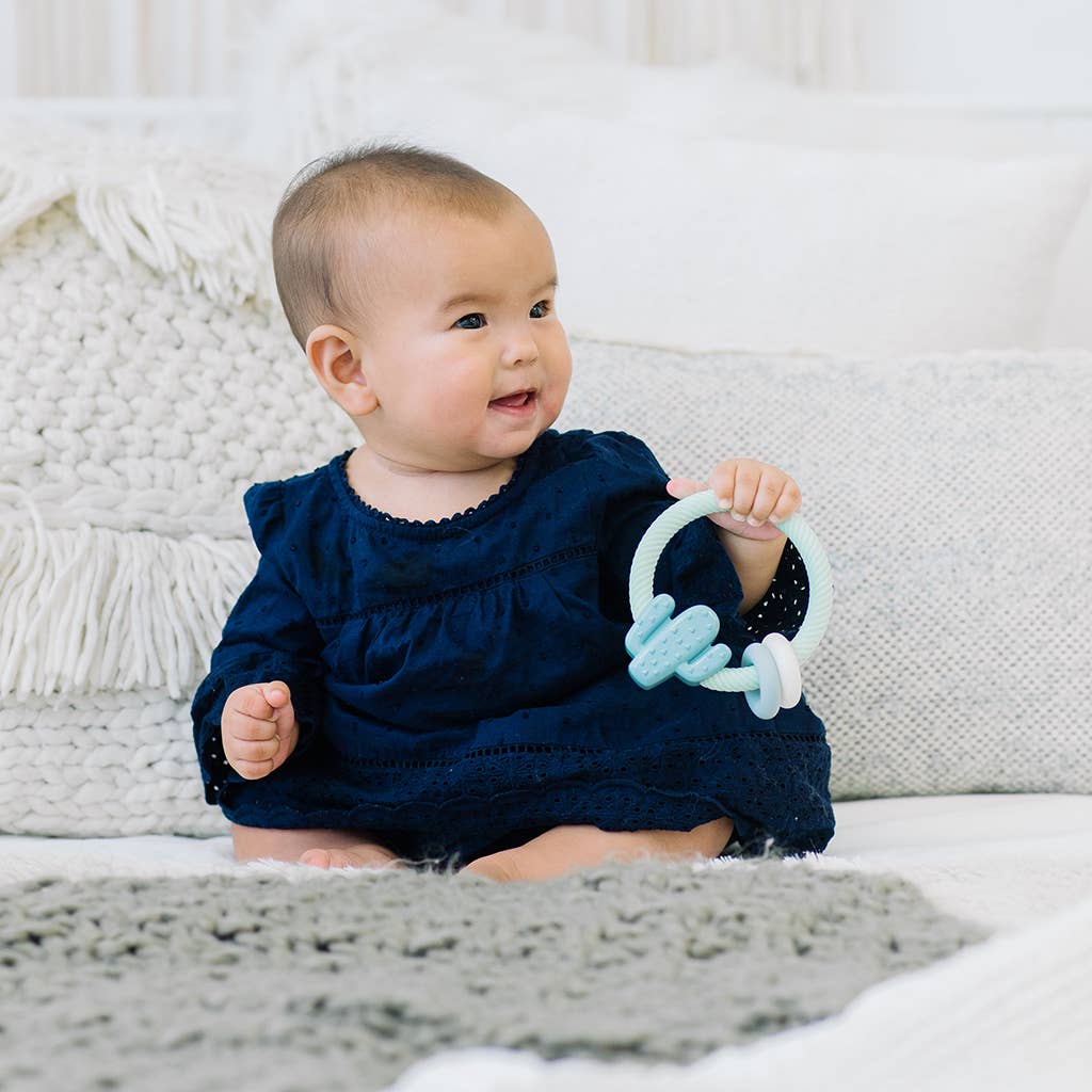 Itzy Ritzy Rattle™ Silicone Teether Rattles: Rainbow