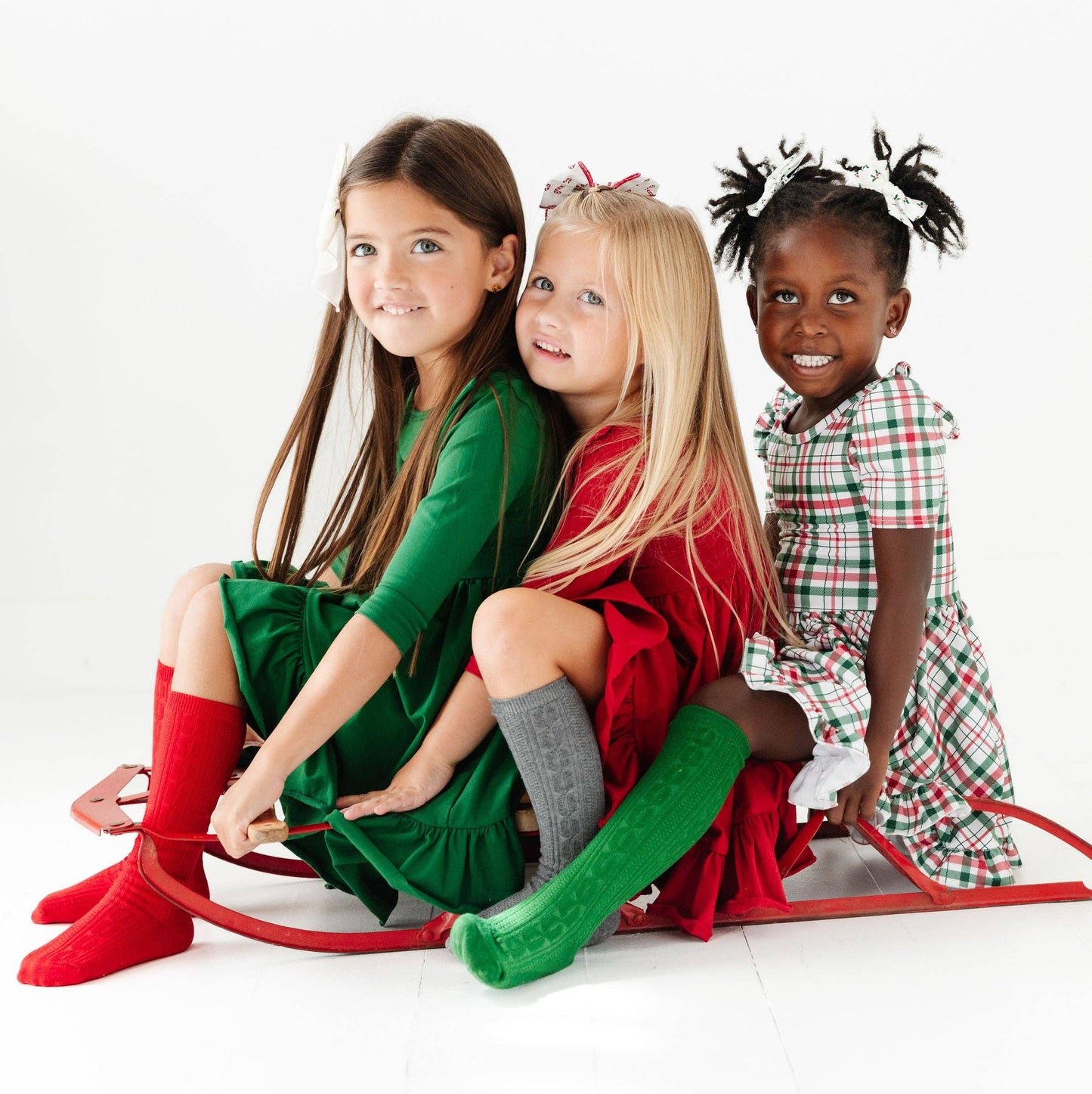 Christmas Cable Knit Knee High Sock 3-Pack