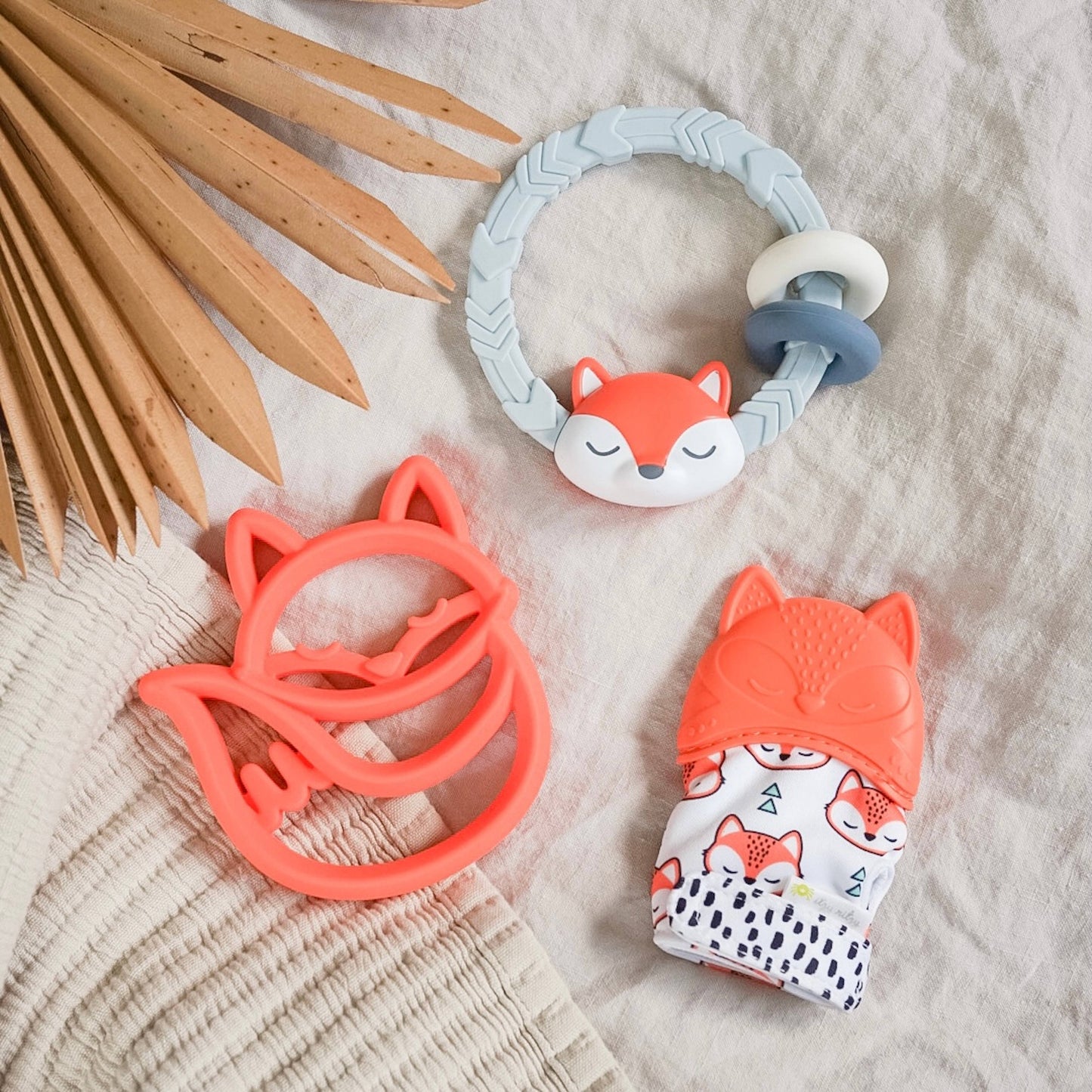 Itzy Ritzy Rattle™ Silicone Teether Rattles: Rainbow