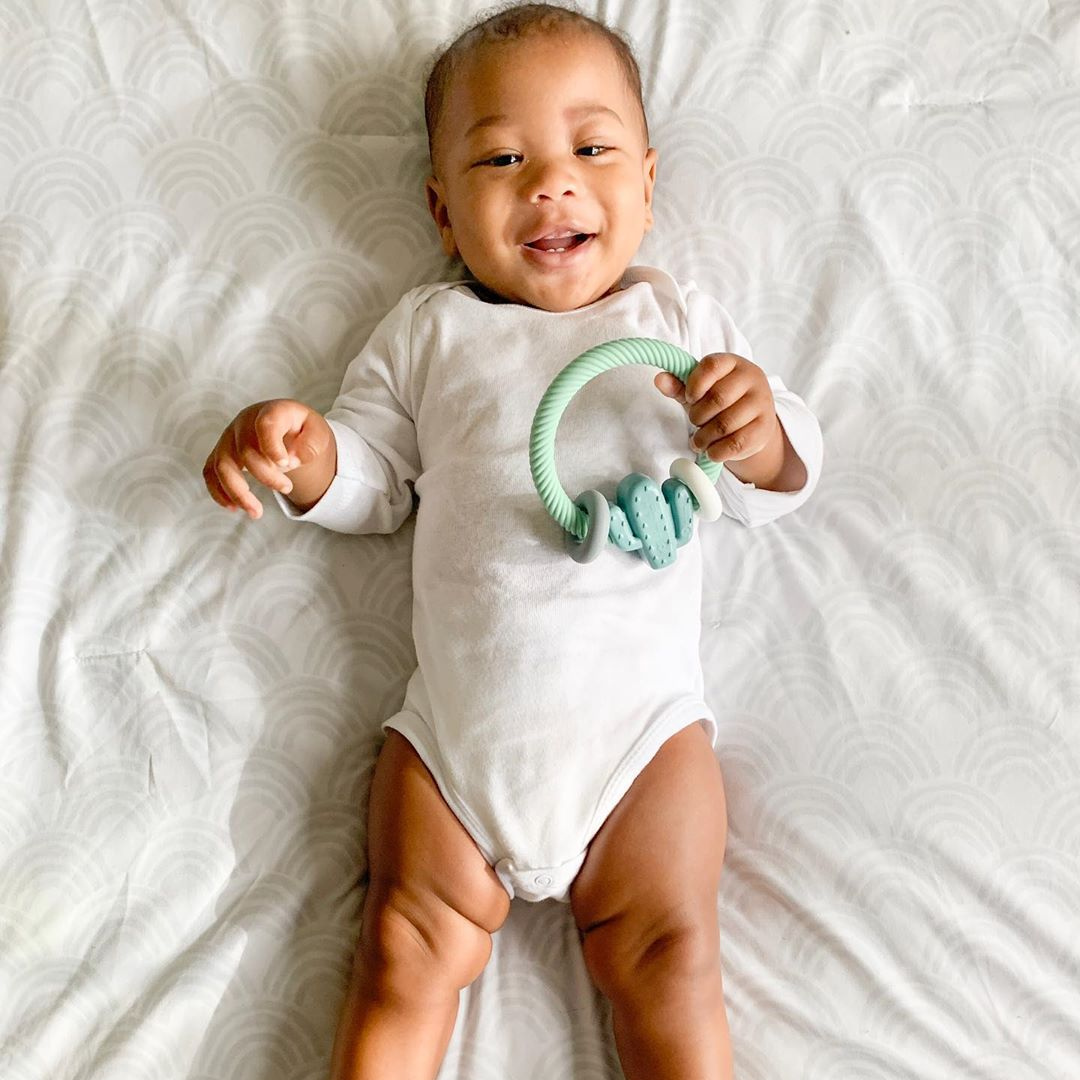 Itzy Ritzy Rattle™ Silicone Teether Rattles: Rainbow