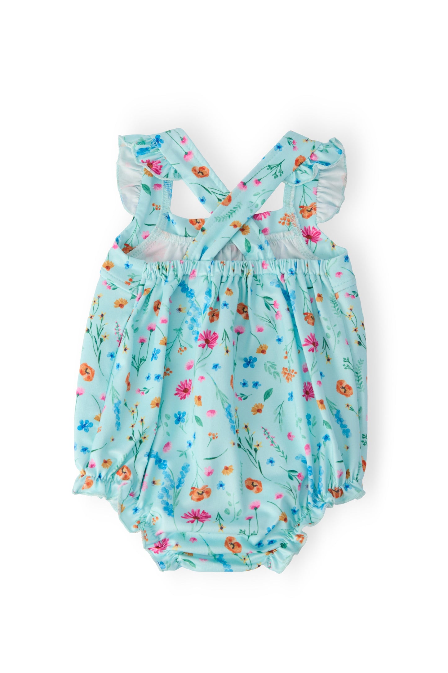 Bluebell Breeze Ruffle Cross Back Romper