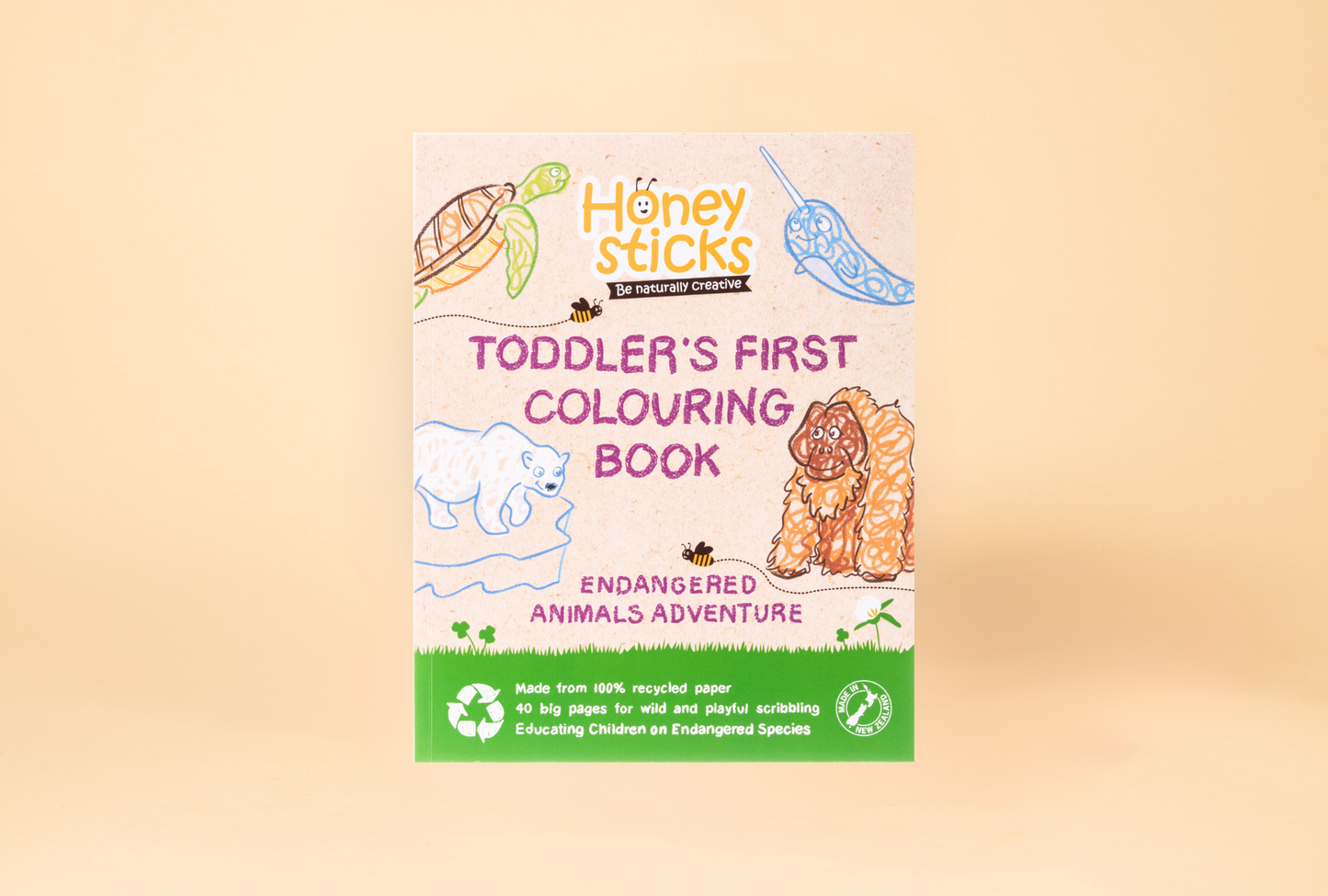 Toddlers First Coloring Book - Endangered Animals Adventure