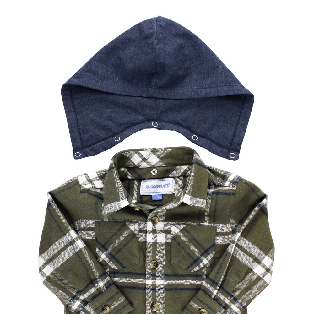 Oliver Plaid Hooded Button Down Shirt