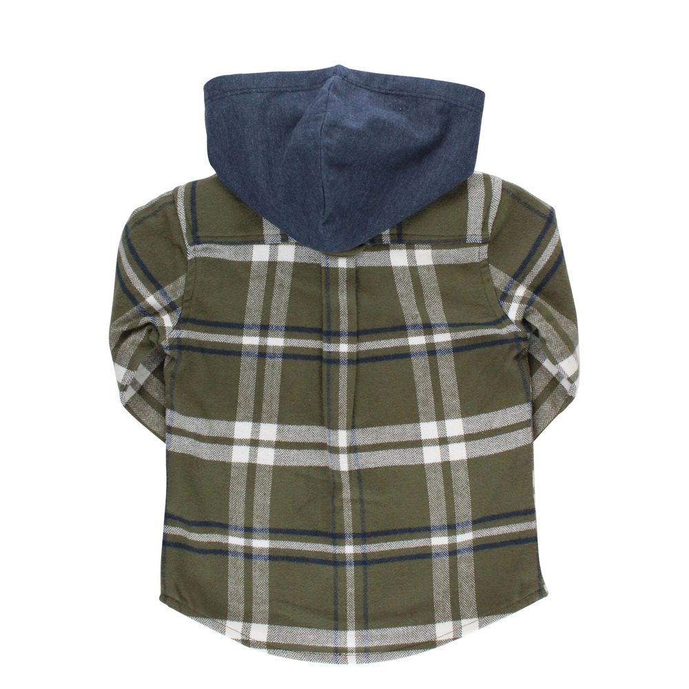 Oliver Plaid Hooded Button Down Shirt