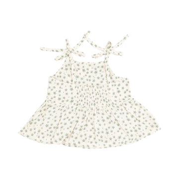 Jadeite Simple Floral Tank And Smocked Waist Pants