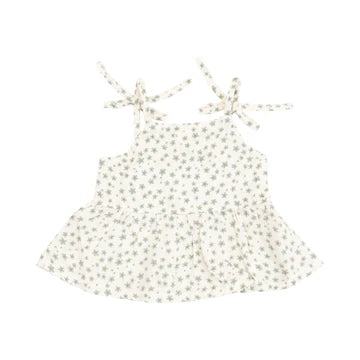 Jadeite Simple Floral Tank And Smocked Waist Pants