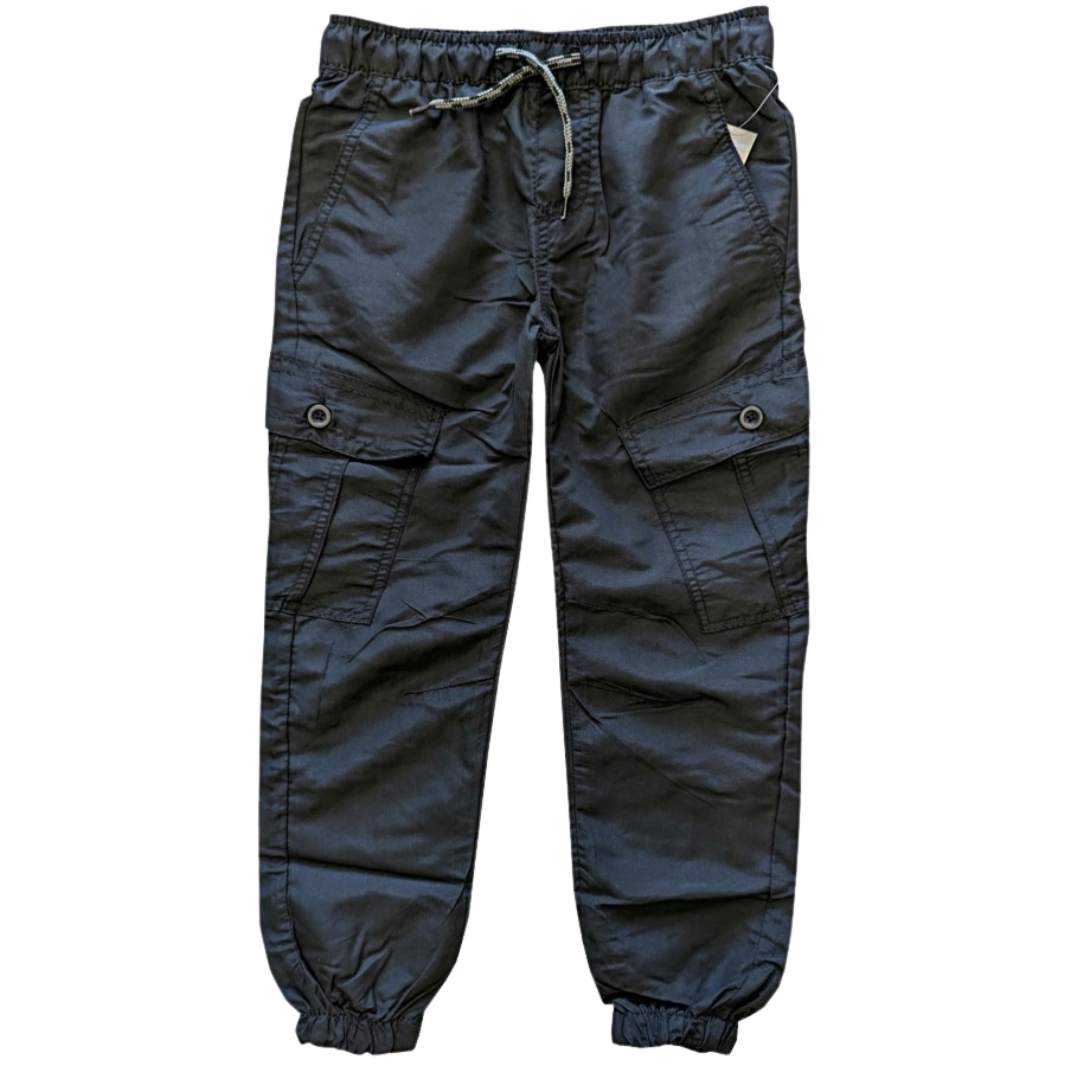 Black Drawstring Windbreaker Pants