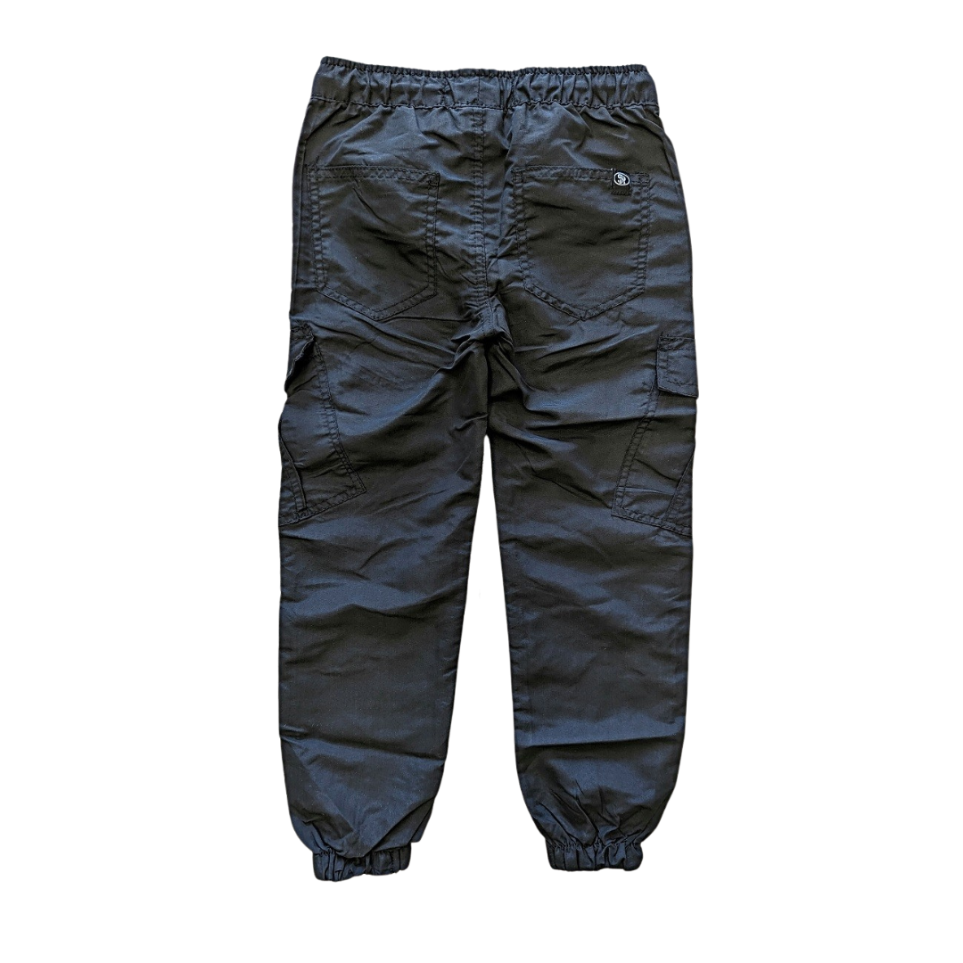 Black Drawstring Windbreaker Pants