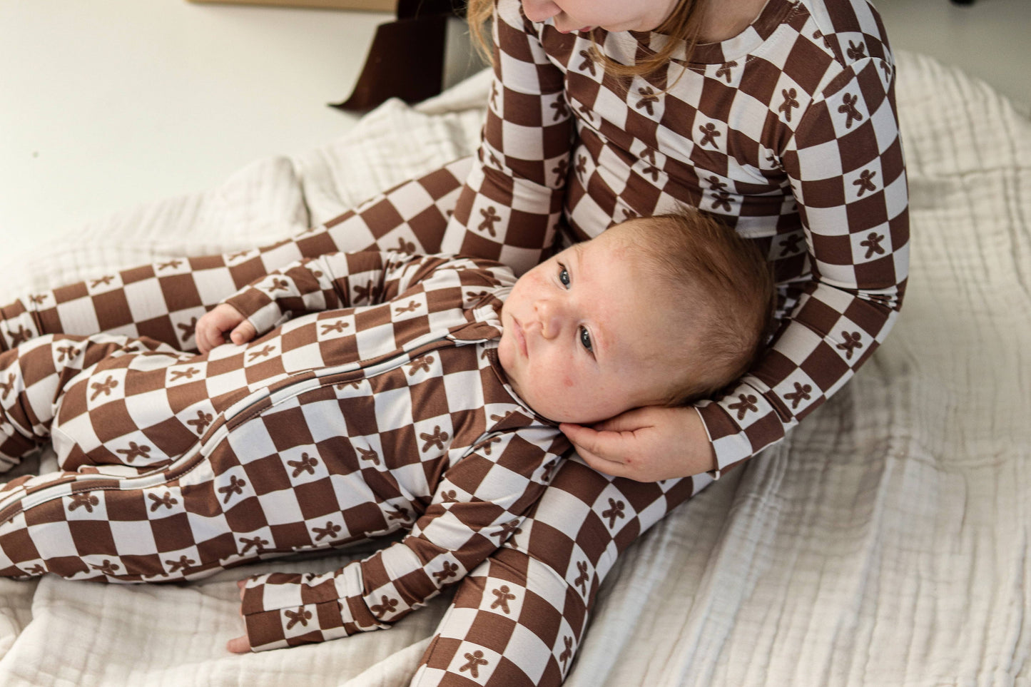 Gingerbread Check Pajama Set