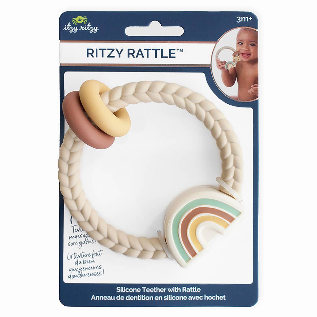 Itzy Ritzy Rattle™ Silicone Teether Rattles: Rainbow
