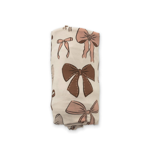 Bows Stretch Swaddle Blanket