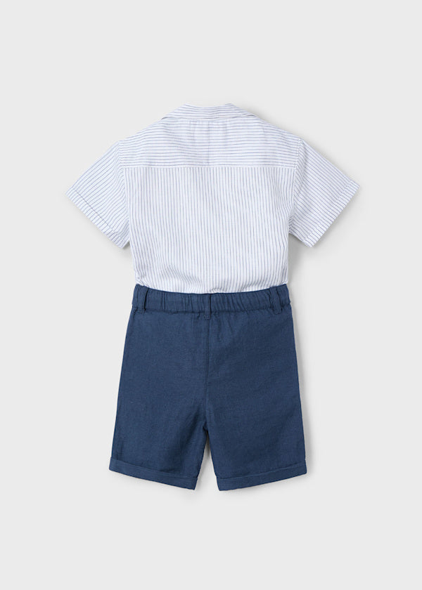 Boys Striped Shirt + Shorts Set