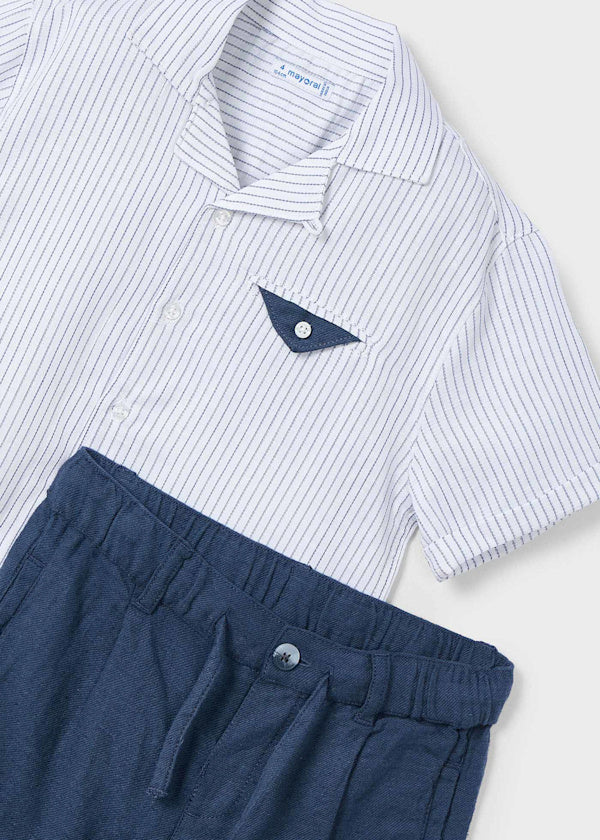 Boys Striped Shirt + Shorts Set
