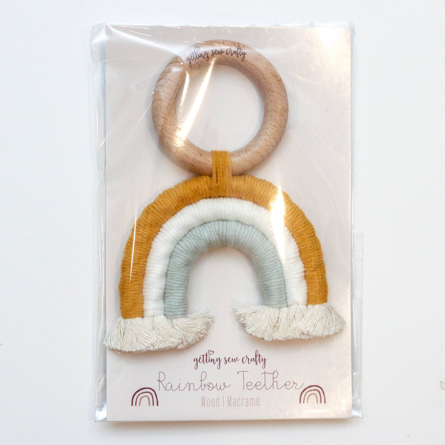 Macrame Rainbow Teether - Spring Storm