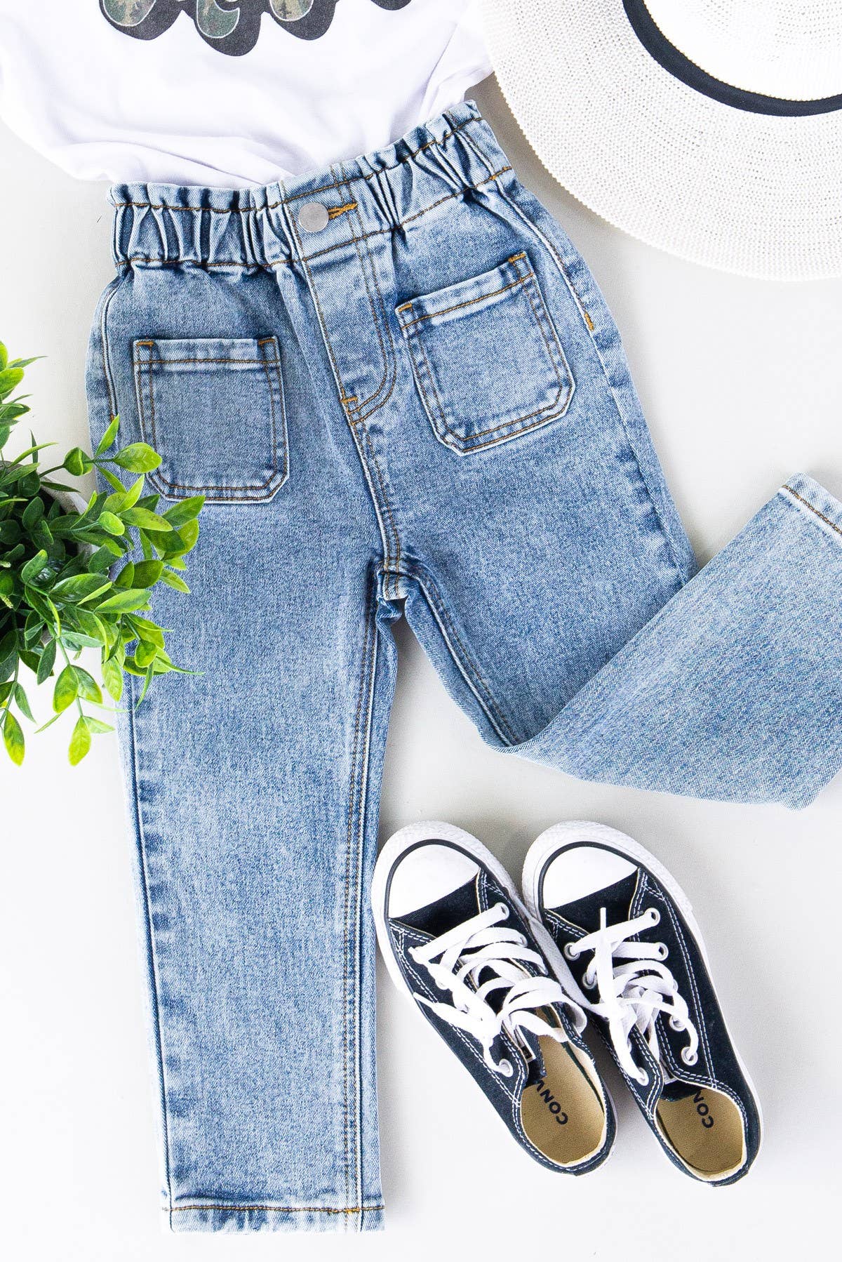 HIGH WAISTED DENIM PANTS