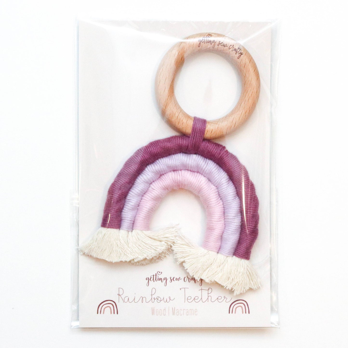 Macrame Rainbow Teether - Lilac