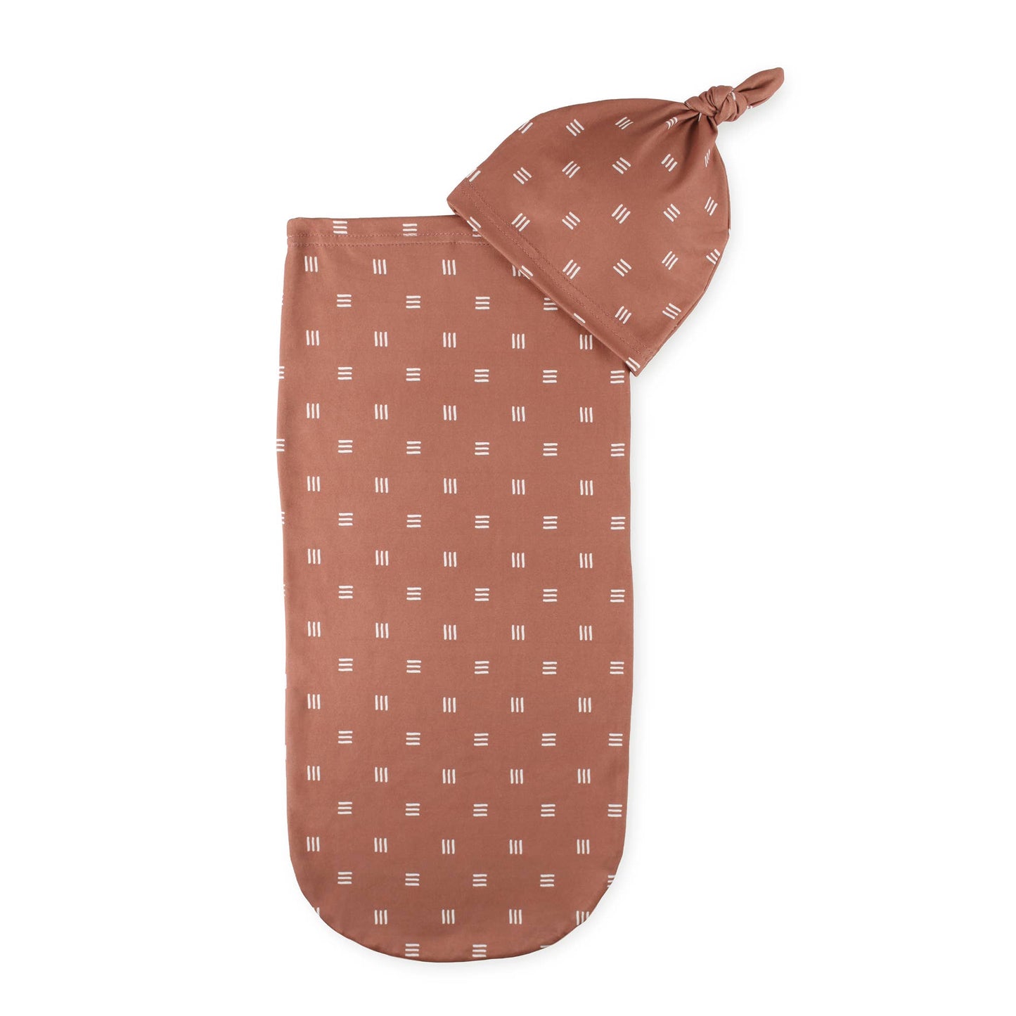 Cutie Cocoon + Hat Sets - Terracotta Grid