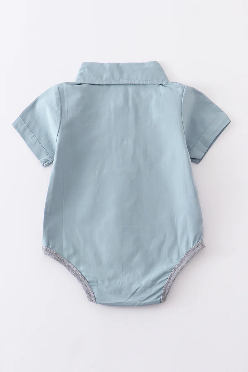 Ocean Blue Button-Down Romper