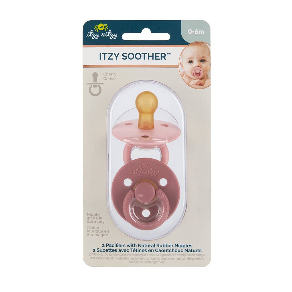 Itzy Soother™ Pink Natural Rubber Pacifier Sets