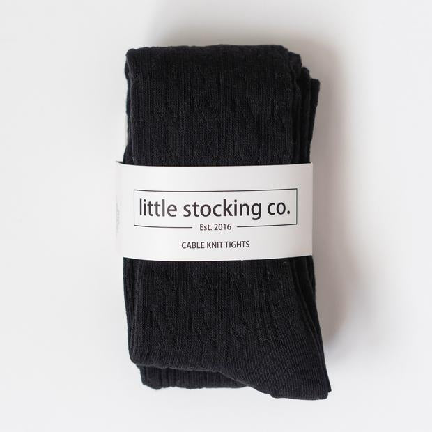 Black Cable Knit Tights