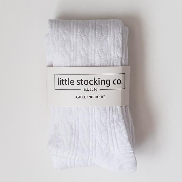 White Cable Knit Tights