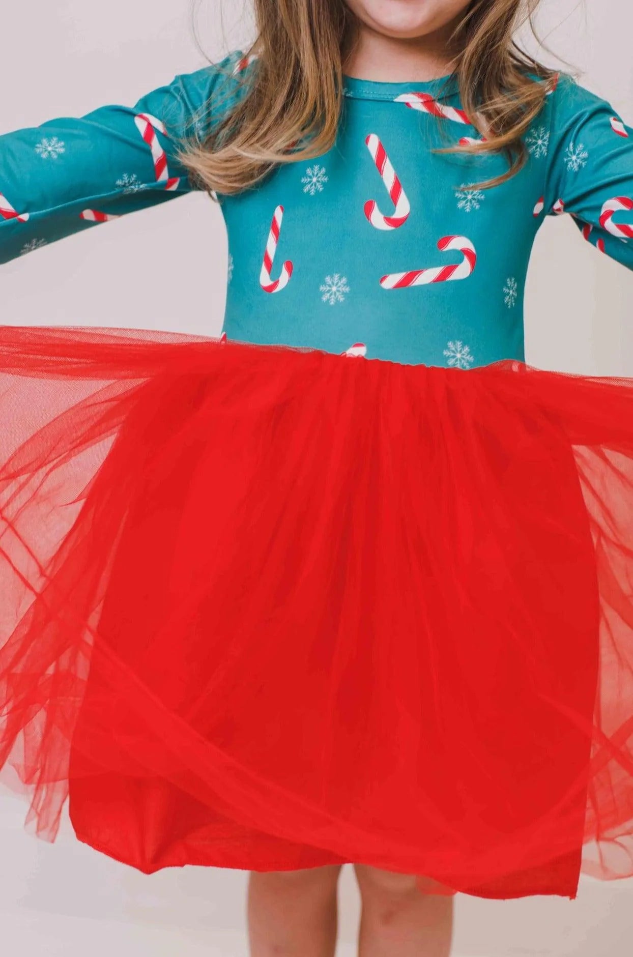 Christmas Candy L/S Tutu Dress