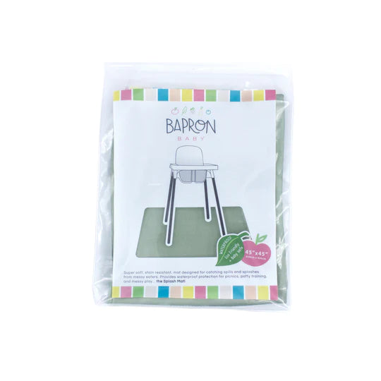 Solid Sage Minimalist Splash Mat - A Waterproof Catch-All for Highchair Spills and More!