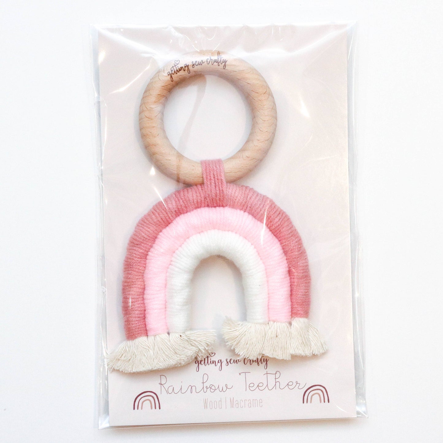 Macrame Rainbow Teether - Cotton Candy