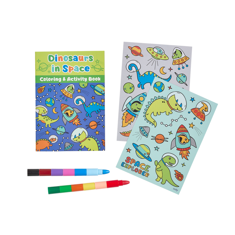 Mini Traveler Coloring & Activity Kit - Dinosaurs in Space
