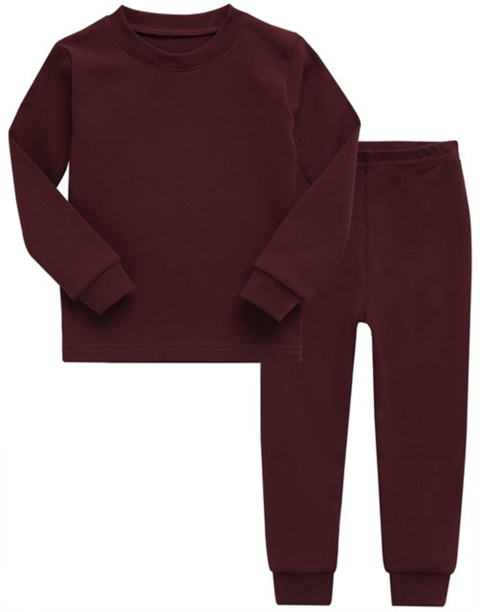 Burgundy Long Sleeve PJs