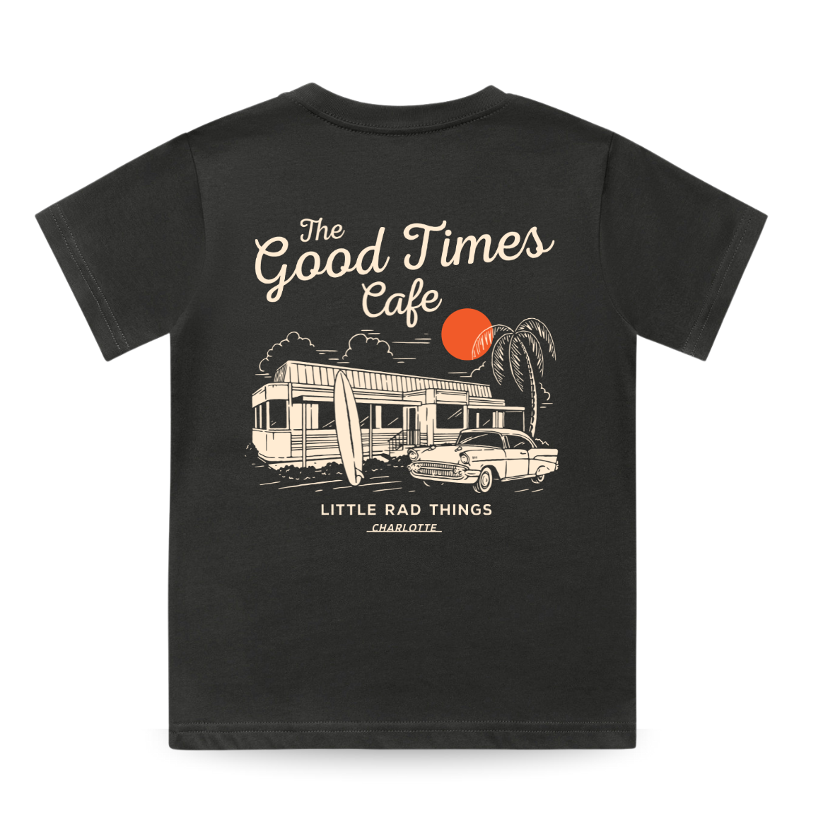 THE GOOD TIMES CAFE TEE - COAL