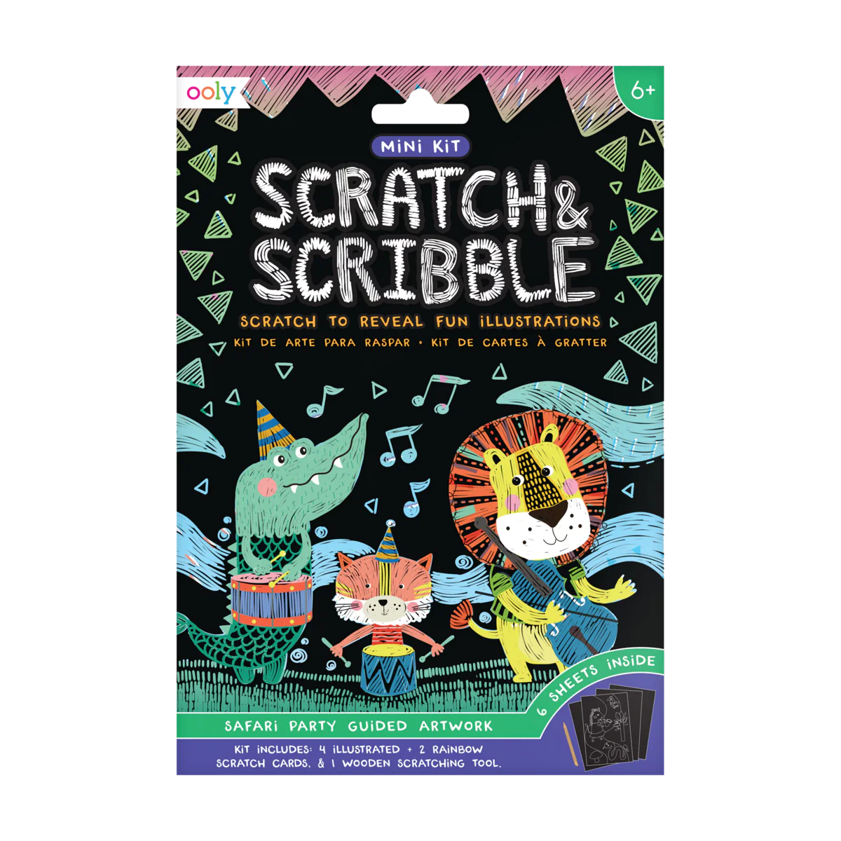 Safari Party Scratch and Scribble Mini Scratch Art Kit