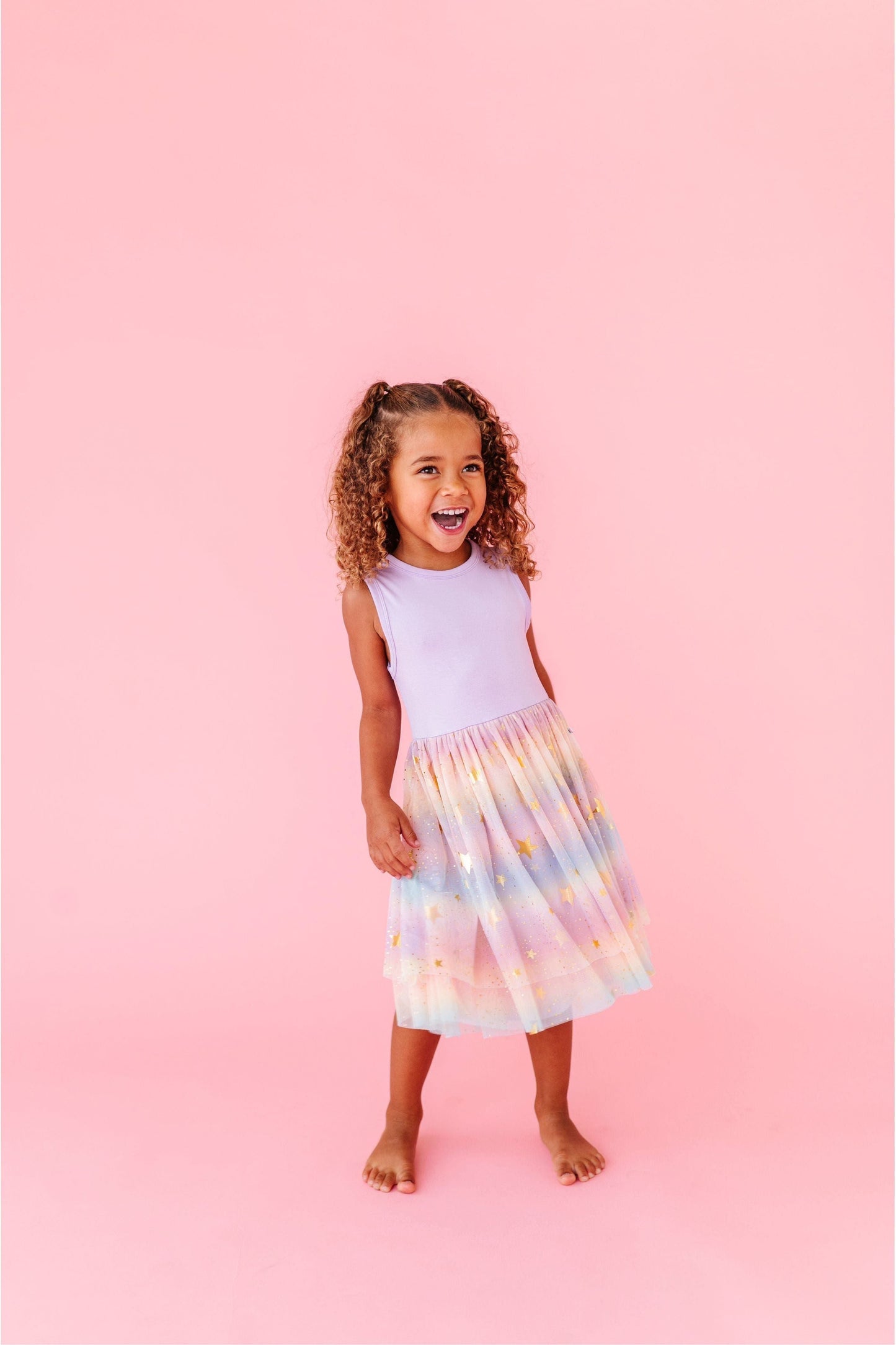 PREORDER! Bamboo Tulle Dress - Rainbow Ombre Twinkle
