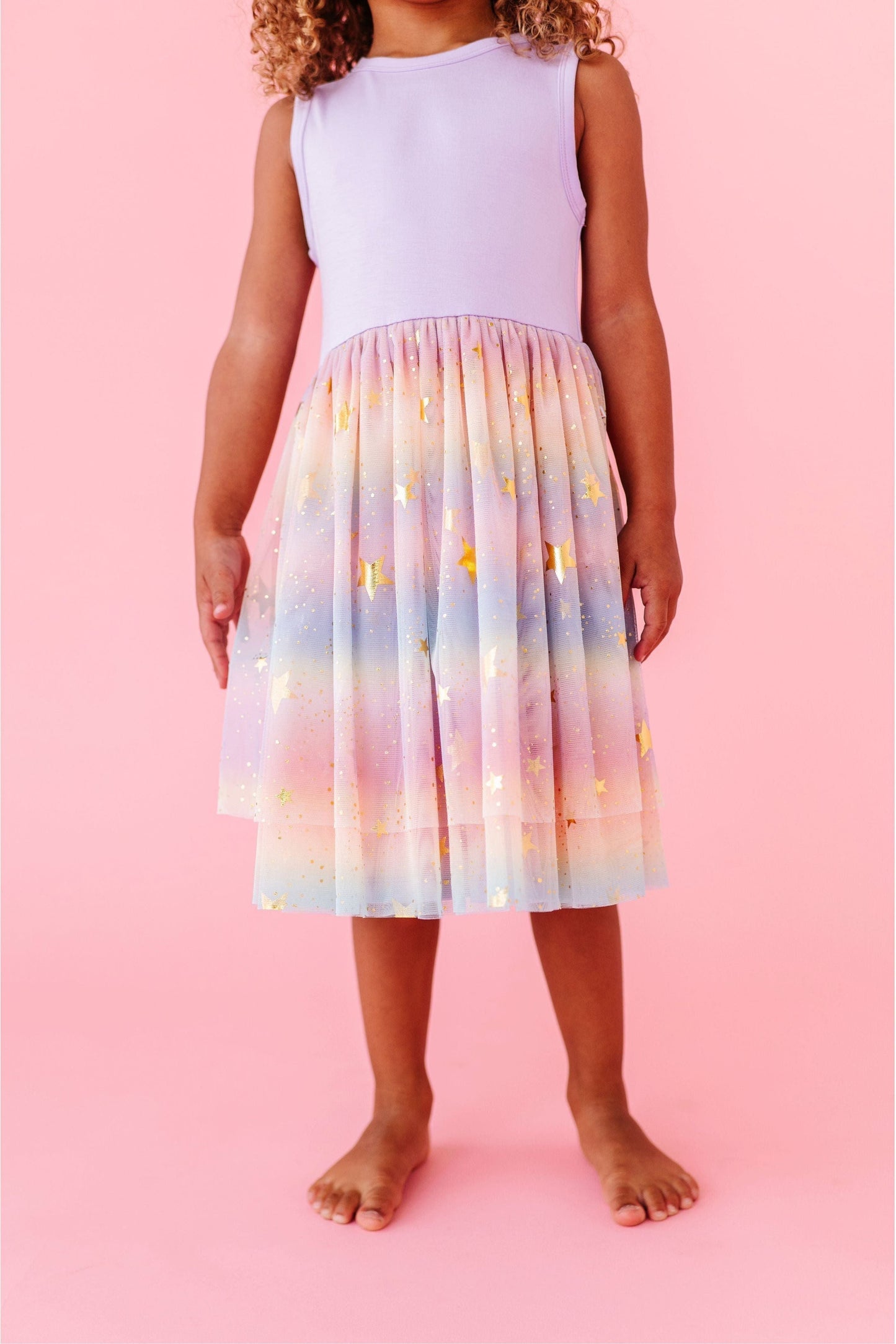 PREORDER! Bamboo Tulle Dress - Rainbow Ombre Twinkle