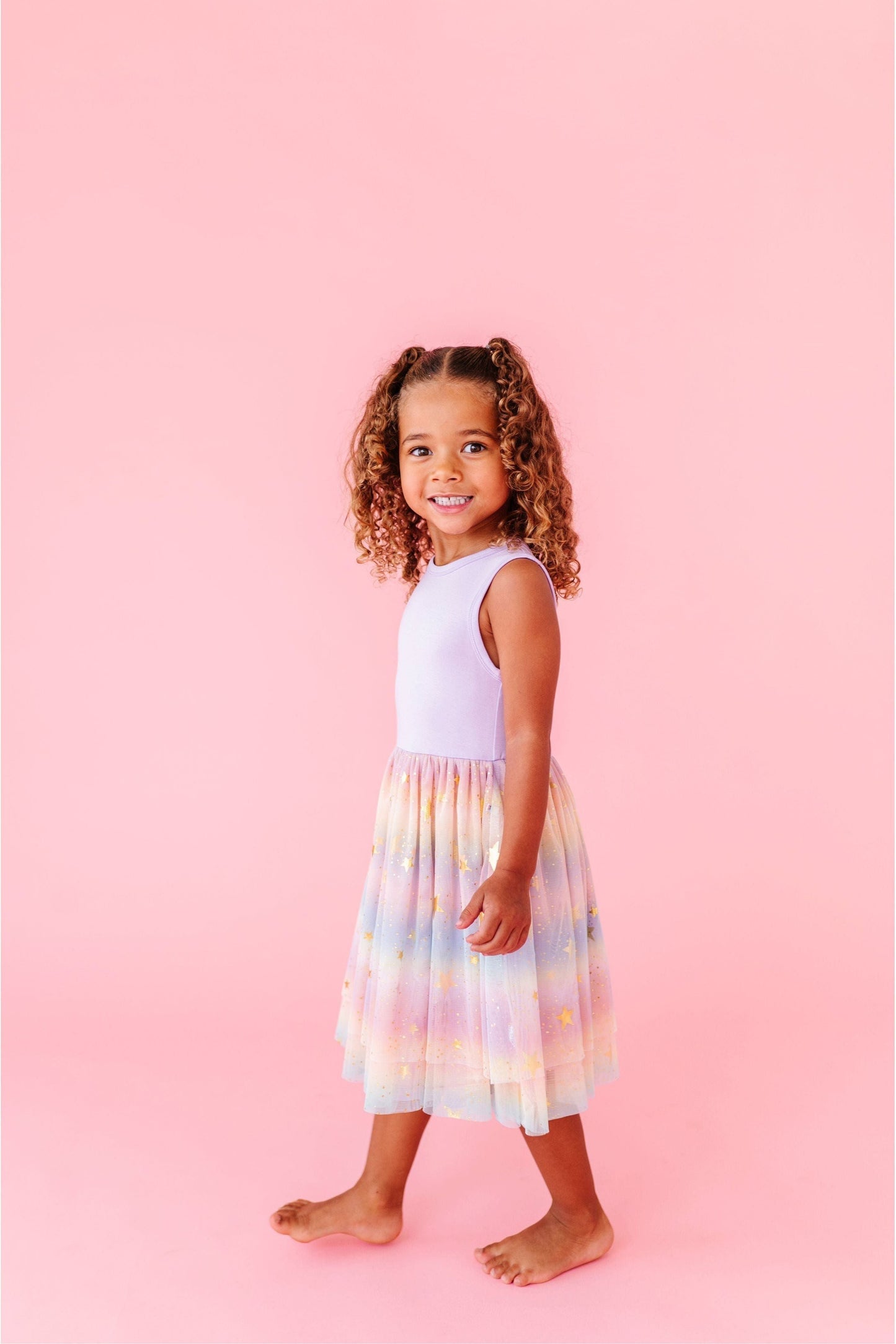 PREORDER! Bamboo Tulle Dress - Rainbow Ombre Twinkle