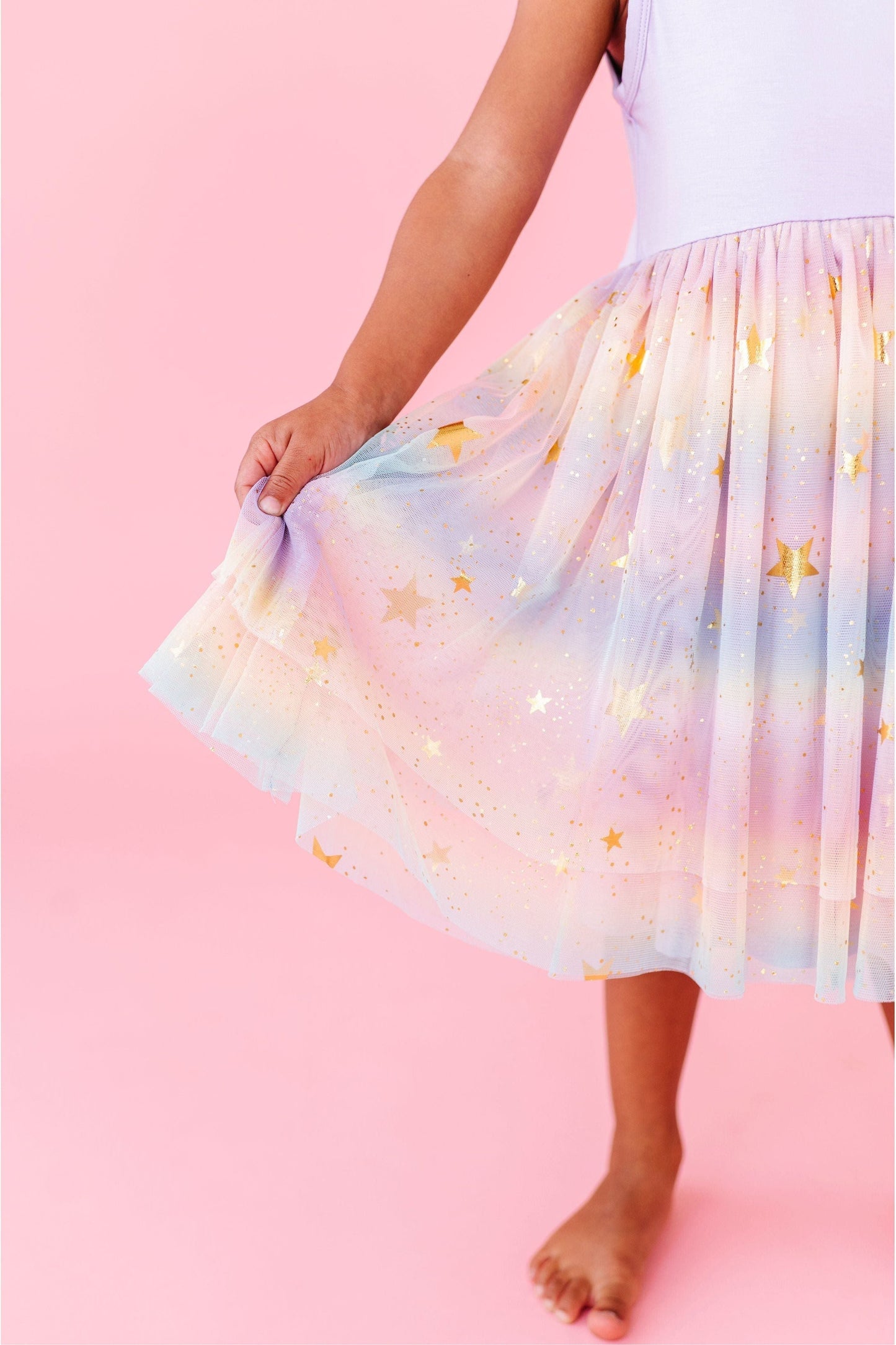 PREORDER! Bamboo Tulle Dress - Rainbow Ombre Twinkle