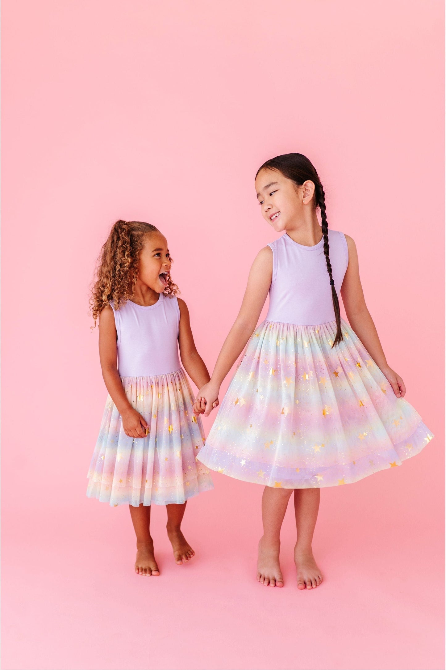 PREORDER! Bamboo Tulle Dress - Rainbow Ombre Twinkle