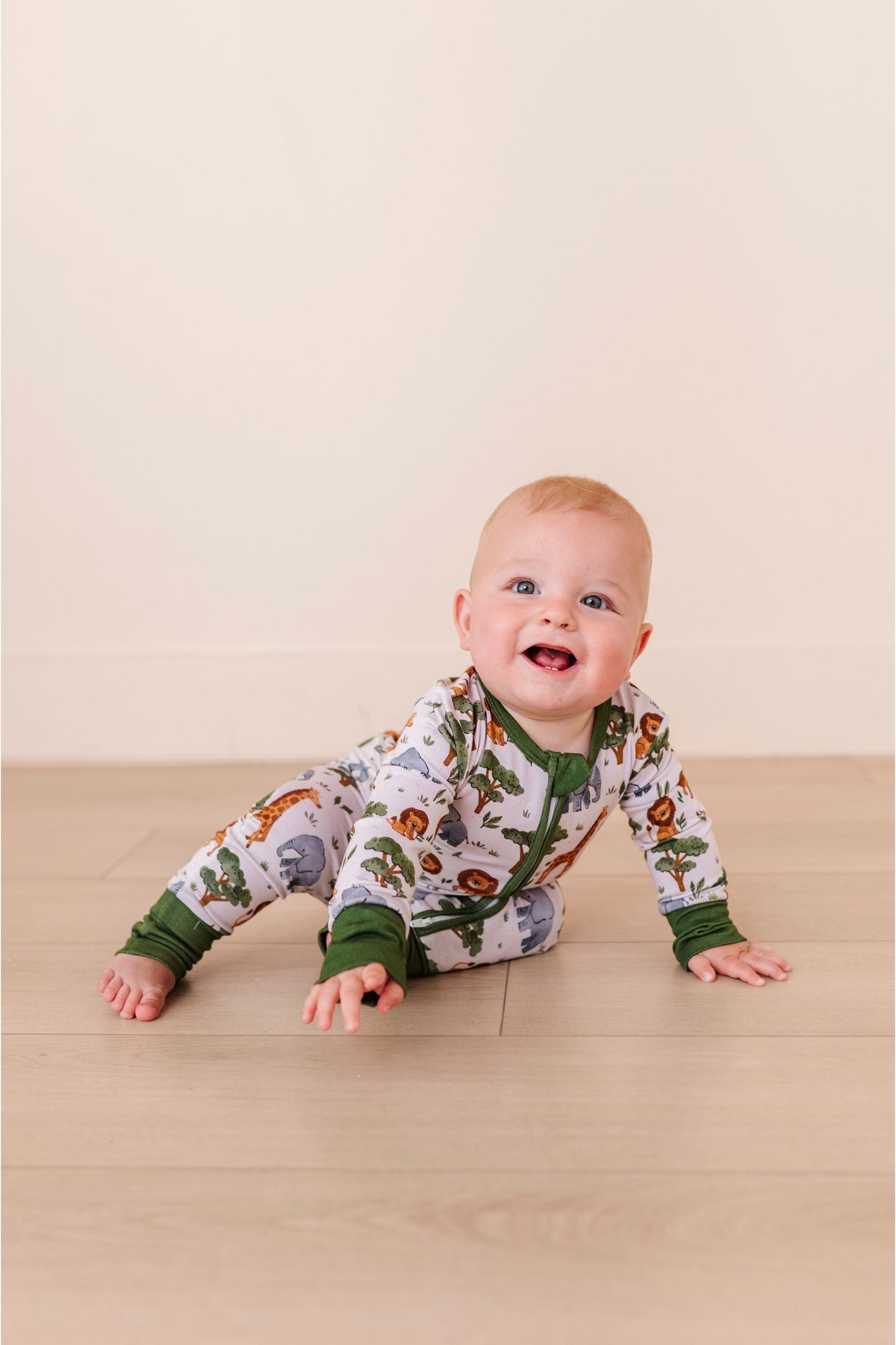 Bamboo One Piece Zip Pajama - It's a Jungle Out There