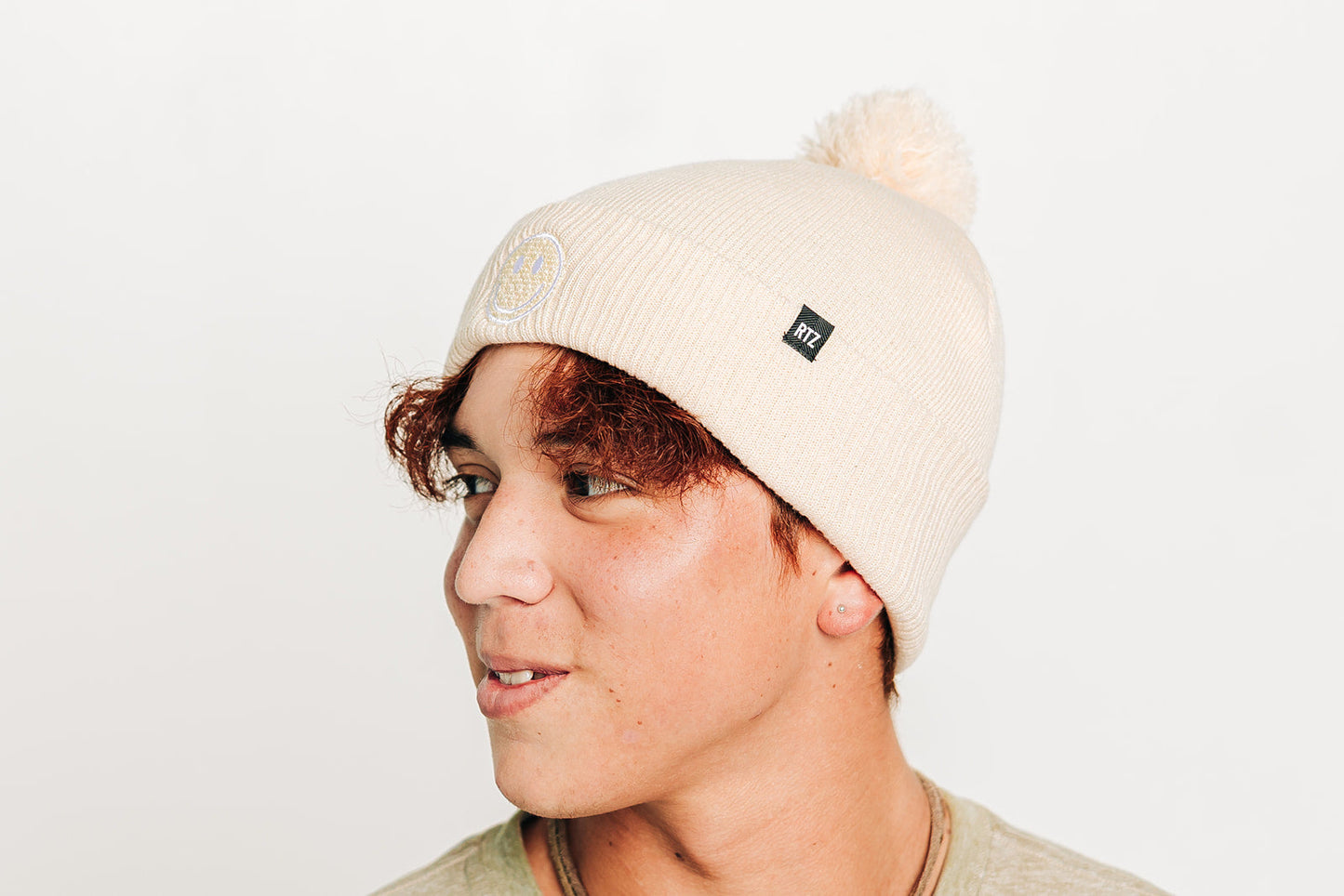 Smiley Pom Pom Hat