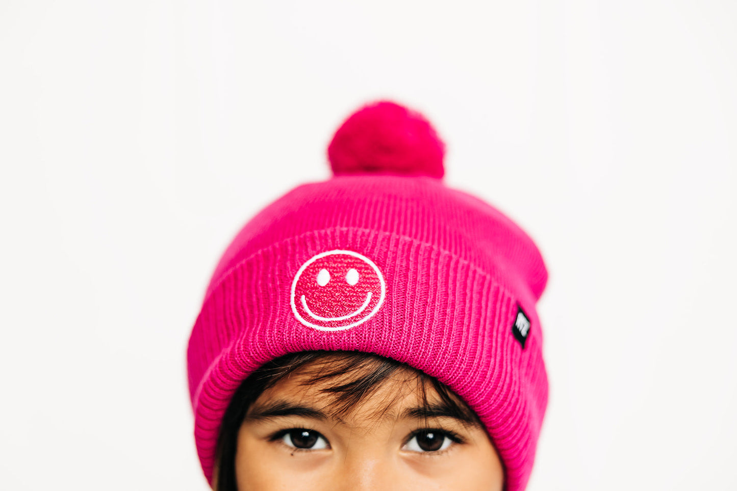 Smiley Pom Pom Hat