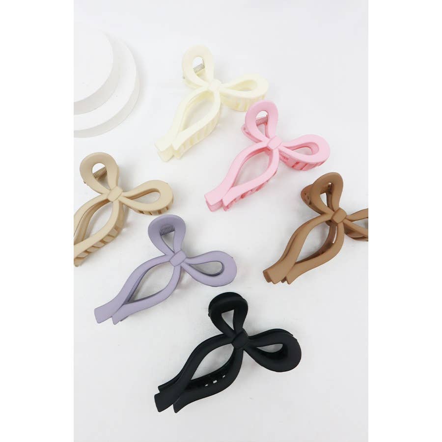 Matte Tone Bow Shape Hair Claw