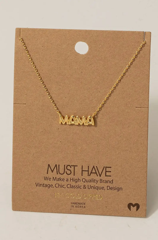 Mama Small Print Necklace