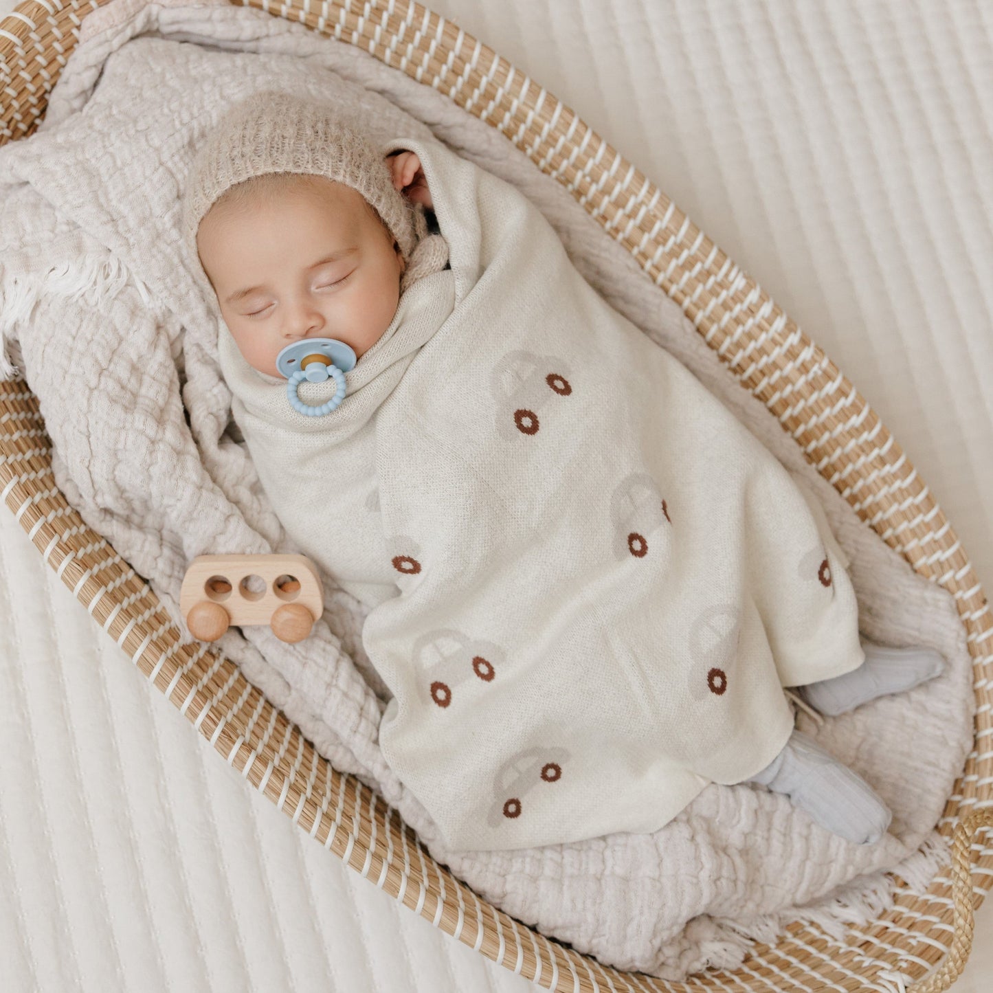 Whimsy Collection - Luxury 100% Cotton Knit Swaddle Baby Blanket