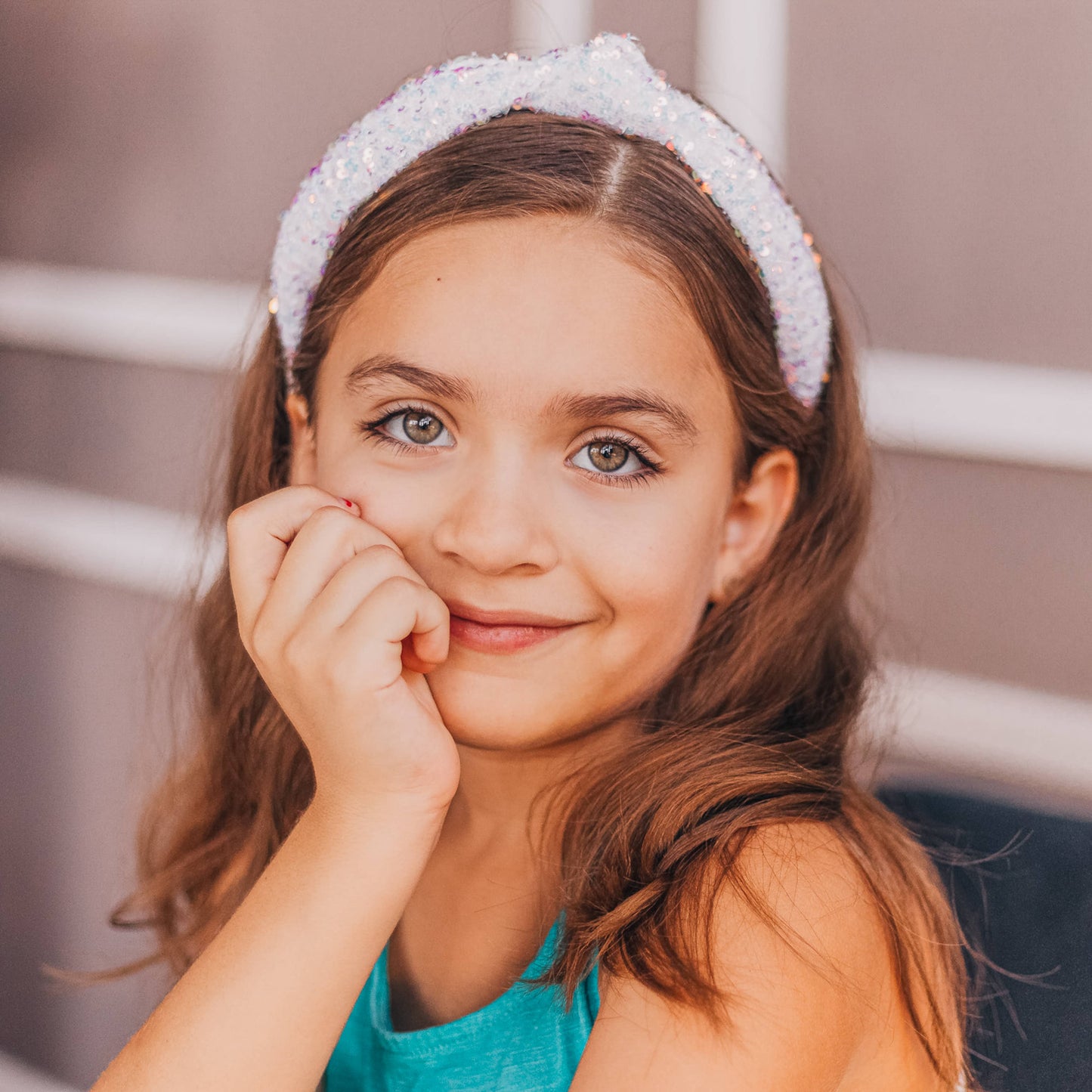 Purple Sequin Knotted Headband