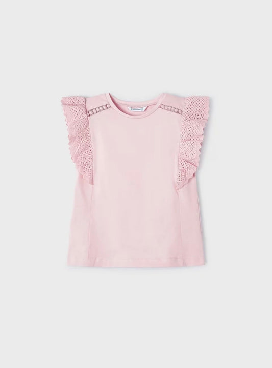 Blush Pink Flutter Sleeve Shirt