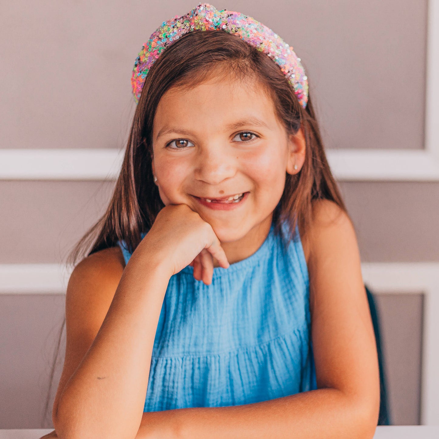 Purple Sequin Knotted Headband