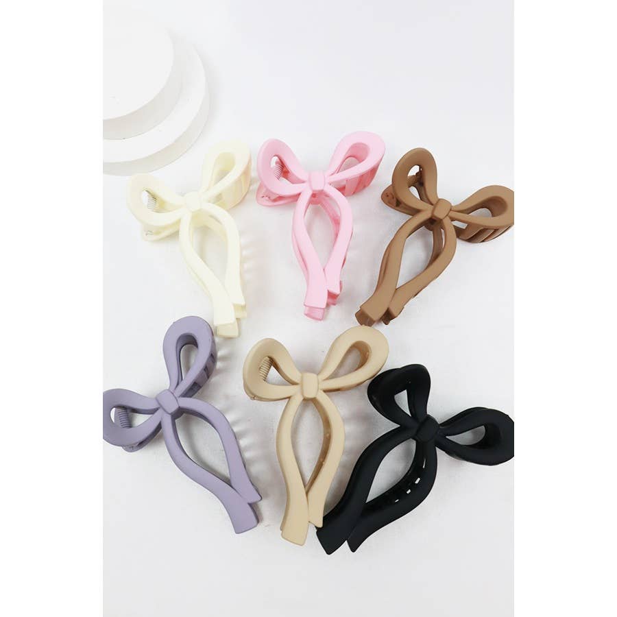 Matte Tone Bow Shape Hair Claw